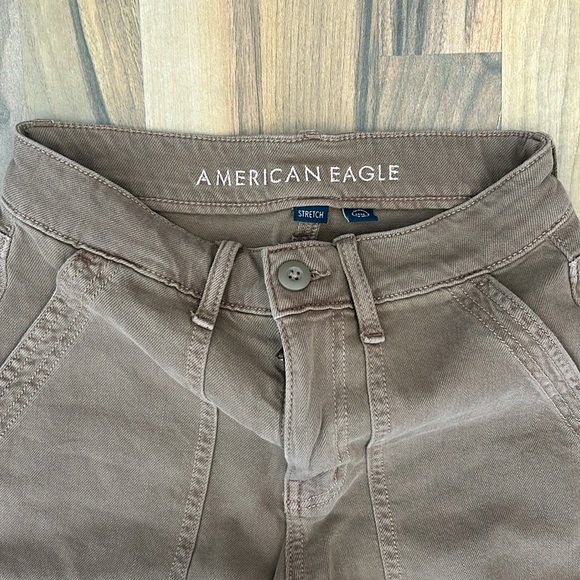 American Eagle Super High-Rise Baggy Wide Leg brown pants - Picture 2 of 4